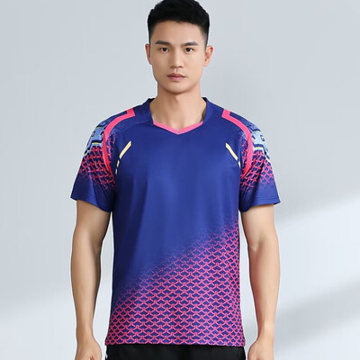 Tricouri sport pentru bărbați de vară Tricouri de badminton Antrenament cu mânecă scurtă Tenis de masă Tricou de ping-pong, respirabil, mărime mare