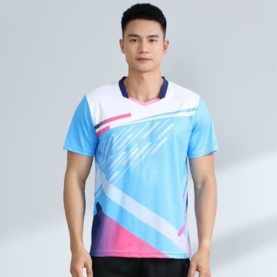 Tricouri sport pentru bărbați de vară Tricouri de badminton Antrenament cu mânecă scurtă Tenis de masă Tricou de ping-pong, respirabil, mărime mare