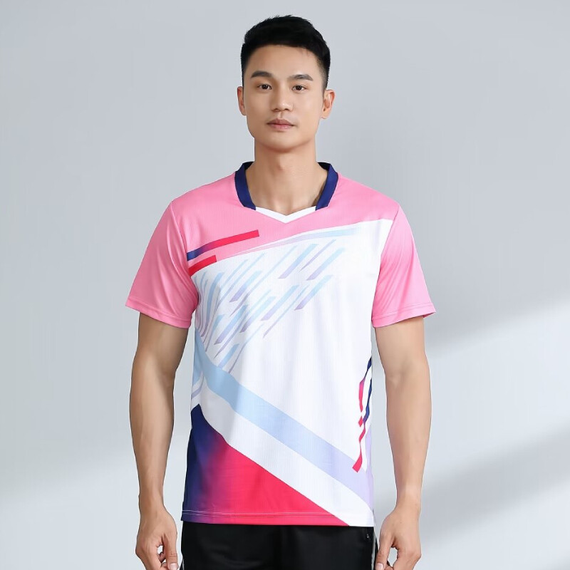 Tricouri sport pentru bărbați de vară Tricouri de badminton Antrenament cu mânecă scurtă Tenis de masă Tricou de ping-pong, respirabil, mărime mare