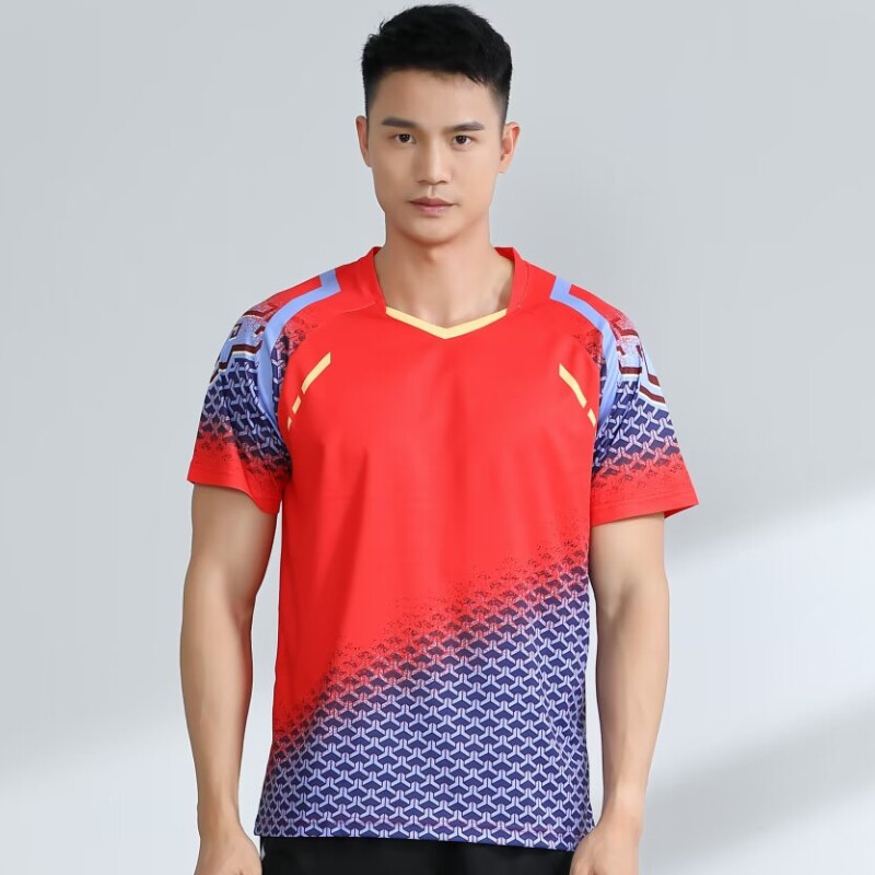 Tricouri sport pentru bărbați de vară Tricouri de badminton Antrenament cu mânecă scurtă Tenis de masă Tricou de ping-pong, respirabil, mărime mare