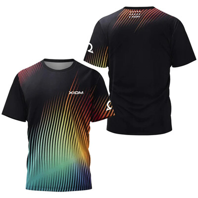 Tricou pentru tenis de masă cu dungi înalte pentru bărbați, tricou pentru tenis de vară pentru bărbați, pentru badminton, top, club de tenis de masă, cu mânecă scurtă