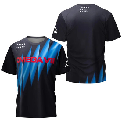 Tricou pentru tenis de masă cu dungi înalte pentru bărbați, tricou pentru tenis de vară pentru bărbați, pentru badminton, top, club de tenis de masă, cu mânecă scurtă