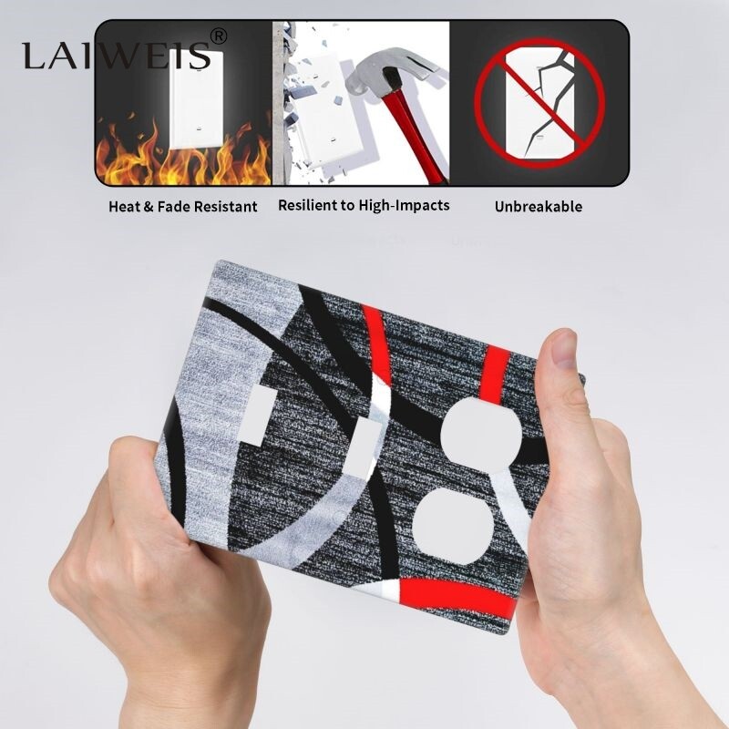 Rašto raudona juoda pilka scenos jungiklio dangtis kombinuotas lizdas sieninės plokštės miegamojo svetainei virtuvei namų dekoravimo skydelis