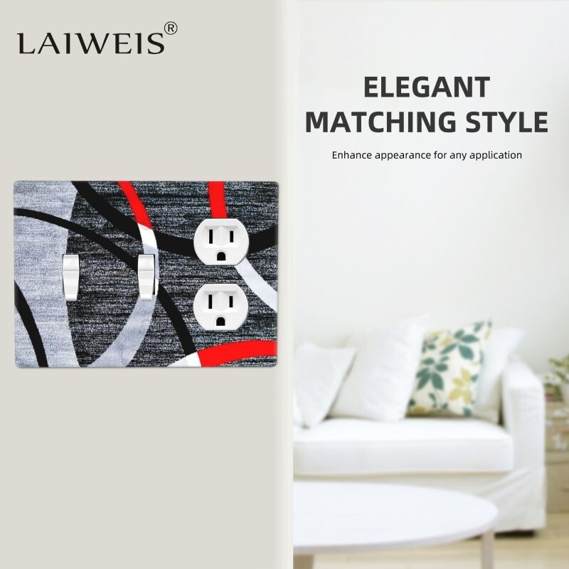 Rašto raudona juoda pilka scenos jungiklio dangtis kombinuotas lizdas sieninės plokštės miegamojo svetainei virtuvei namų dekoravimo skydelis