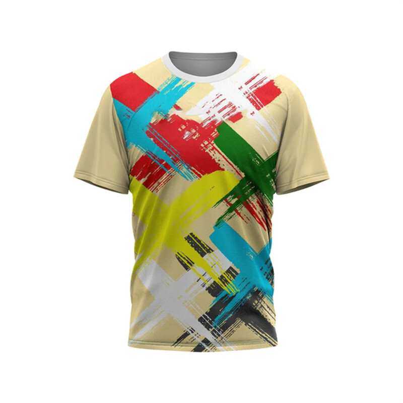 Vicces graffiti nyakkendőfesték Harajuku férfi póló tollaslabda asztalitenisz sportruházat edzőtermi felsők divatos rövid ujjú túlméretezett pólók