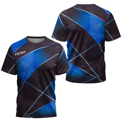 Férfi póló 3D Asztalitenisz Nyomtatás Pólók Nyári Tenisz Tollaslabda Póló Kocogó és Fitnesz Klub Quick Dry rövid ujjú felsők