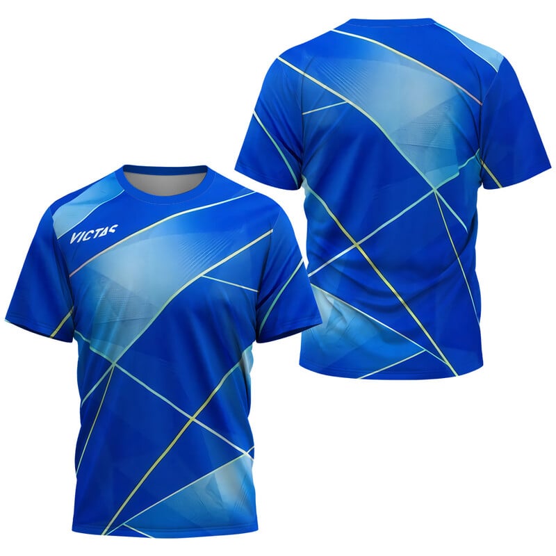 Férfi póló 3D Asztalitenisz Nyomtatás Pólók Nyári Tenisz Tollaslabda Póló Kocogó és Fitnesz Klub Quick Dry rövid ujjú felsők