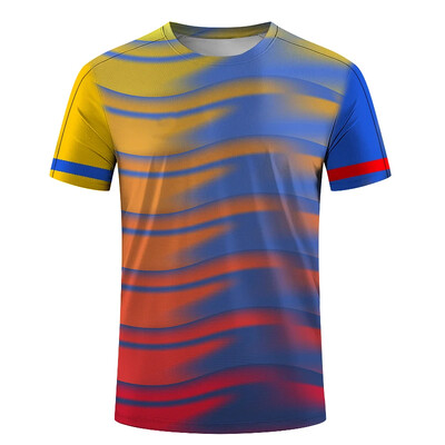 Vânzări fierbinți la modă, sport, alergare, tenis de masă, haine de antrenament imprimate 3D pentru bărbați și femei, ocazional, cu gât rotund, cu mânecă scurtă.