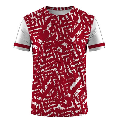 Vânzări fierbinți la modă, sport, alergare, tenis de masă, haine de antrenament imprimate 3D pentru bărbați și femei, ocazional, cu gât rotund, cu mânecă scurtă.