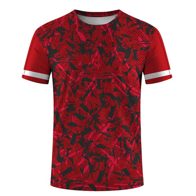 Vânzări fierbinți la modă, sport, alergare, tenis de masă, haine de antrenament imprimate 3D pentru bărbați și femei, ocazional, cu gât rotund, cu mânecă scurtă.