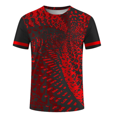 Vânzări fierbinți la modă, sport, alergare, tenis de masă, haine de antrenament imprimate 3D pentru bărbați și femei, ocazional, cu gât rotund, cu mânecă scurtă.