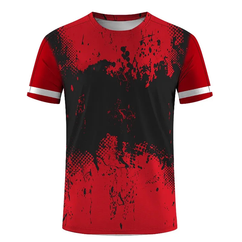 Vânzări fierbinți la modă, sport, alergare, tenis de masă, haine de antrenament imprimate 3D pentru bărbați și femei, ocazional, cu gât rotund, cu mânecă scurtă.