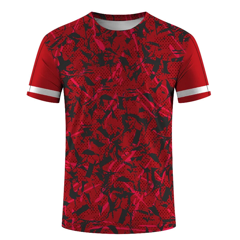 Vânzări fierbinți la modă, sport, alergare, tenis de masă, haine de antrenament imprimate 3D pentru bărbați și femei, ocazional, cu gât rotund, cu mânecă scurtă.