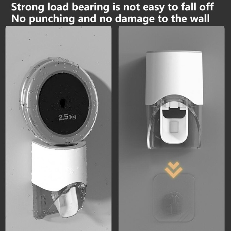 Držač dozatora paste za zube Zidni automatski stiskač paste za zube Držač četkice za zube u kupaonici
