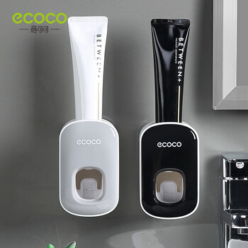 ECOCO Automatic Toothpaste Dispenser Βάση τοίχου Αξεσουάρ μπάνιου μπάνιου Αδιάβροχη βάση οδοντόκρεμας Squeezer οδοντόβουρτσας