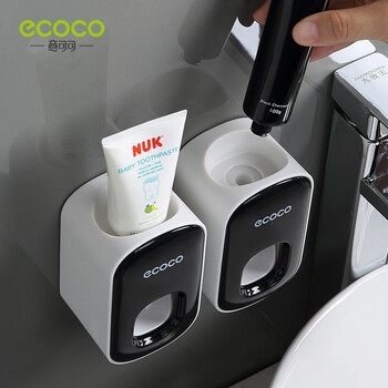 ECOCO Automatic Toothpaste Dispenser Βάση τοίχου Αξεσουάρ μπάνιου μπάνιου Αδιάβροχη βάση οδοντόκρεμας Squeezer οδοντόβουρτσας