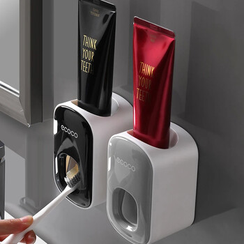 ECOCO Automatic Toothpaste Dispenser Βάση τοίχου Αξεσουάρ μπάνιου μπάνιου Αδιάβροχη βάση οδοντόκρεμας Squeezer οδοντόβουρτσας