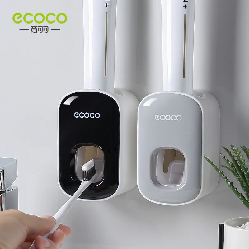 Automatický dávkovač zubnej pasty ECOCO, nástenný držiak na kúpeľňu, kúpeľňové doplnky, vodotesný odšťavovač zubnej pasty, držiak na zubnú kefku
