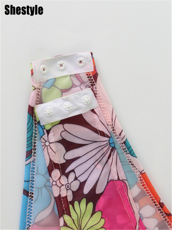 „Shestyle“ tinklinis, permatomas gėlių raštas, moteriškas daugiaspalvis spalvingas kaklo kostiumas, permatomas, karštas mergaičių sportinis marškinėlių apatinis trikotažas