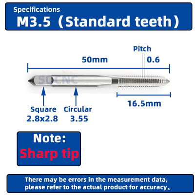 RIGTIP HSS cu tijă lungă, canelut drept, robinet cu șurub, gaură adâncă, filet, robinet metric, pentru unelte de prelucrare a metalelor M3-M52