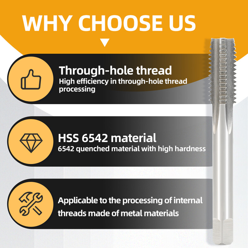 RIGTIP HSS cu tijă lungă, canelut drept, robinet cu șurub, gaură adâncă, filet, robinet metric, pentru unelte de prelucrare a metalelor M3-M52