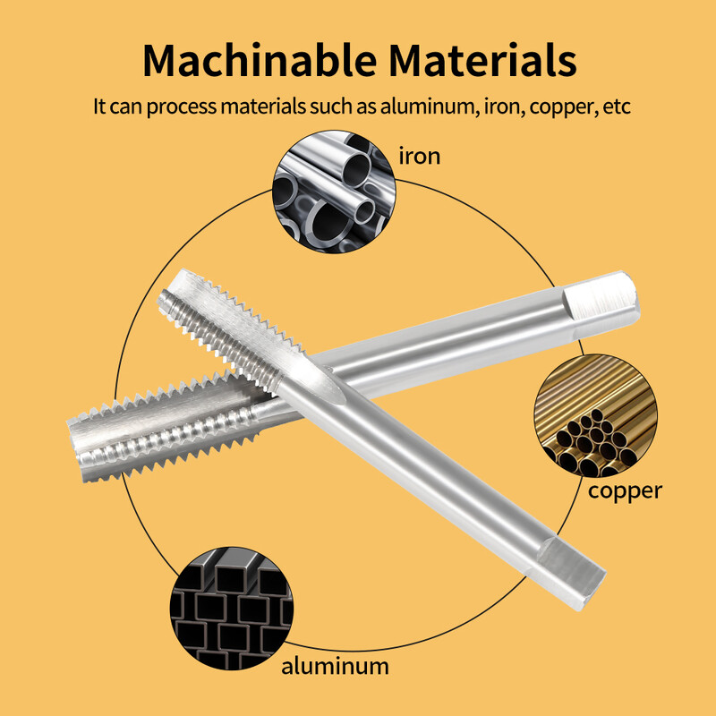 RIGTIP HSS cu tijă lungă, canelut drept, robinet cu șurub, gaură adâncă, filet, robinet metric, pentru unelte de prelucrare a metalelor M3-M52