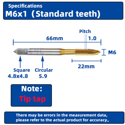 RIGTIP HSS Cobalt που περιέχει άκρο Βιδωτή βρύση μηχανής Εργαλείο τρυπάνι με βρύση από ανοξείδωτο χάλυβα Ειδικό κούμπωμα με σπείρωμα με επίστρωση τιτανίου M3-M16