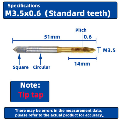 RIGTIP HSS Cobalt που περιέχει άκρο Βιδωτή βρύση μηχανής Εργαλείο τρυπάνι με βρύση από ανοξείδωτο χάλυβα Ειδικό κούμπωμα με σπείρωμα με επίστρωση τιτανίου M3-M16