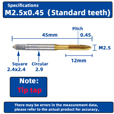 RIGTIP HSS Cobalt που περιέχει άκρο Βιδωτή βρύση μηχανής Εργαλείο τρυπάνι με βρύση από ανοξείδωτο χάλυβα Ειδικό κούμπωμα με σπείρωμα με επίστρωση τιτανίου M3-M16