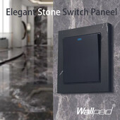 Sienas apgaismojuma slēdzis Sienas kontaktligzda Marmora stila plāksne Akmens panelis USB tipa C ātrās uzlādes kontaktligzda Ūdensnecaurlaidīga vannas istabas ligzda