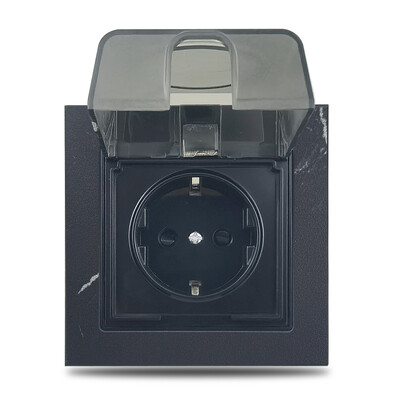 Sienas apgaismojuma slēdzis Sienas kontaktligzda Marmora stila plāksne Akmens panelis USB tipa C ātrās uzlādes kontaktligzda Ūdensnecaurlaidīga vannas istabas ligzda