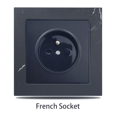 Sienas apgaismojuma slēdzis Sienas kontaktligzda Marmora stila plāksne Akmens panelis USB tipa C ātrās uzlādes kontaktligzda Ūdensnecaurlaidīga vannas istabas ligzda