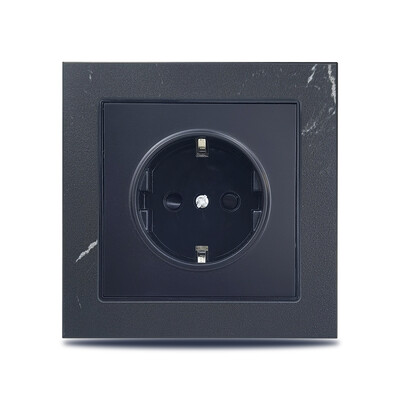 Sienas apgaismojuma slēdzis Sienas kontaktligzda Marmora stila plāksne Akmens panelis USB tipa C ātrās uzlādes kontaktligzda Ūdensnecaurlaidīga vannas istabas ligzda