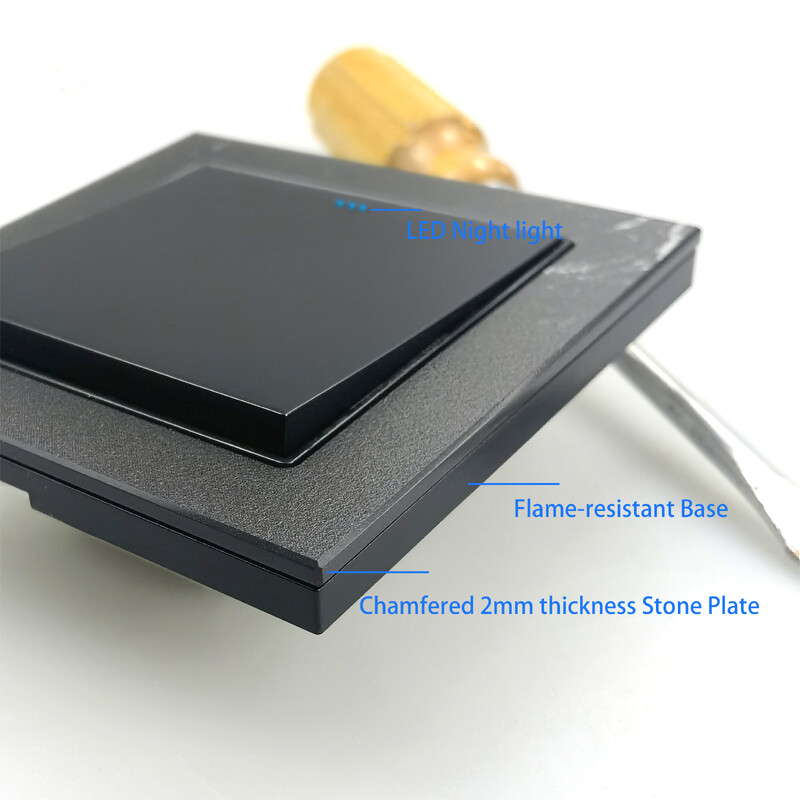 Sienas apgaismojuma slēdzis Sienas kontaktligzda Marmora stila plāksne Akmens panelis USB tipa C ātrās uzlādes kontaktligzda Ūdensnecaurlaidīga vannas istabas ligzda