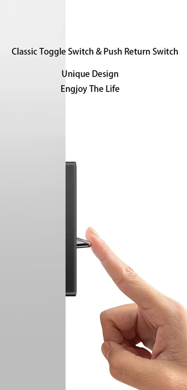 Wallpad Comutator de lumină Buton de apăsare Întrerupător de perete 1/2/3/4 Gang Placă din sticlă securizată Lumină de noapte LED albastru Curățare ușor de viață lungă