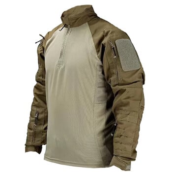 Мъжка камуфлажна туристическа униформа Multicam Frog Shirt Outdoor Tactical Shirt Long Sleeve Training Camping Ловно облекло