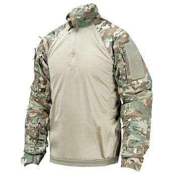 Мъжка камуфлажна туристическа униформа Multicam Frog Shirt Outdoor Tactical Shirt Long Sleeve Training Camping Ловно облекло