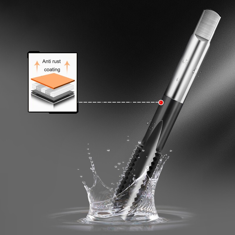 YIFINO M35 kobalto turintis titano dengtas HSS čiaupas, skirtas nerūdijančio plieno tiesiems griovelių / antgalio / spiraliniams čiaupams M2-M16