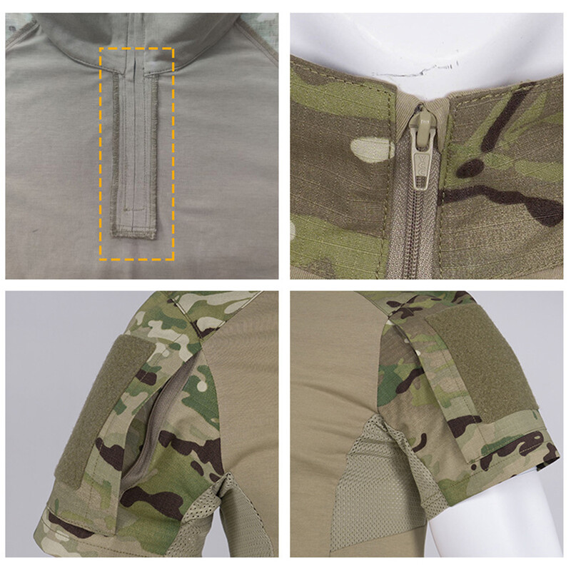 Taktiskais CP maskēšanās kaujas krekls āra sportam elpojoši krekli Tees medību apģērbi topi Vīriešu treniņu apģērbi Camo T krekls