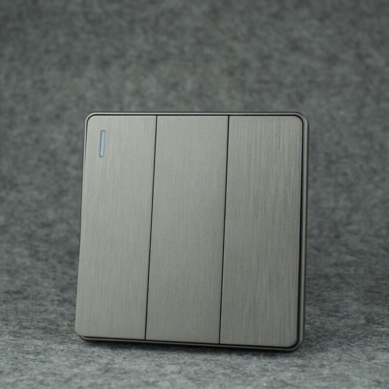 Avoir gaismas slēdzis spiedpogas pelēkas matētas paneļa plāksnes USB sienas slēdži EU UK 16A 20A 45A 110-250V 1 2 3 4 Gang 1 2 Way
