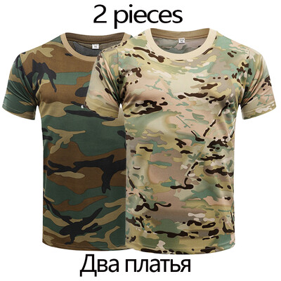 Tricou de luptă tactic de camuflaj cu uscare rapidă pentru bărbați Tricou militar pentru armata Camo Sport în aer liber Drumeții Vânătoare Climping Haine