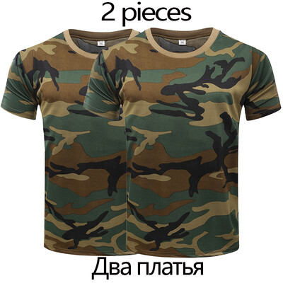 Tricou de luptă tactic de camuflaj cu uscare rapidă pentru bărbați Tricou militar pentru armata Camo Sport în aer liber Drumeții Vânătoare Climping Haine