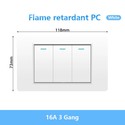 118 Tüüp Brasiilia Korea AU USA standardne seinavalgusti lüliti 16A PC paneel Toide ON VÄLJAS 1/2/3/4/Gangi kahesuunaline klahvlüliti