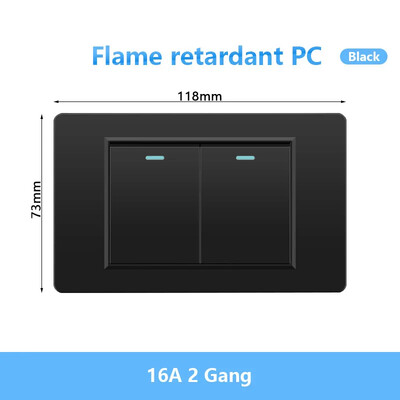 118 Tüüp Brasiilia Korea AU USA standardne seinavalgusti lüliti 16A PC paneel Toide ON VÄLJAS 1/2/3/4/Gangi kahesuunaline klahvlüliti