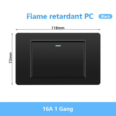 118 Tüüp Brasiilia Korea AU USA standardne seinavalgusti lüliti 16A PC paneel Toide ON VÄLJAS 1/2/3/4/Gangi kahesuunaline klahvlüliti