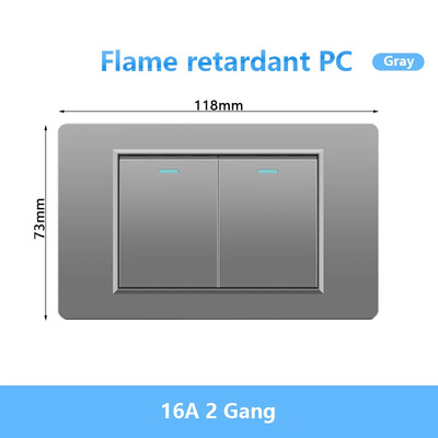 118 Tüüp Brasiilia Korea AU USA standardne seinavalgusti lüliti 16A PC paneel Toide ON VÄLJAS 1/2/3/4/Gangi kahesuunaline klahvlüliti