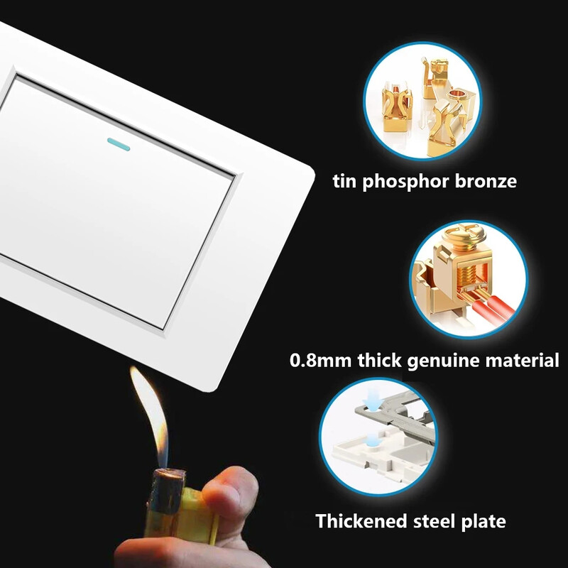 118 Tüüp Brasiilia Korea AU USA standardne seinavalgusti lüliti 16A PC paneel Toide ON VÄLJAS 1/2/3/4/Gangi kahesuunaline klahvlüliti