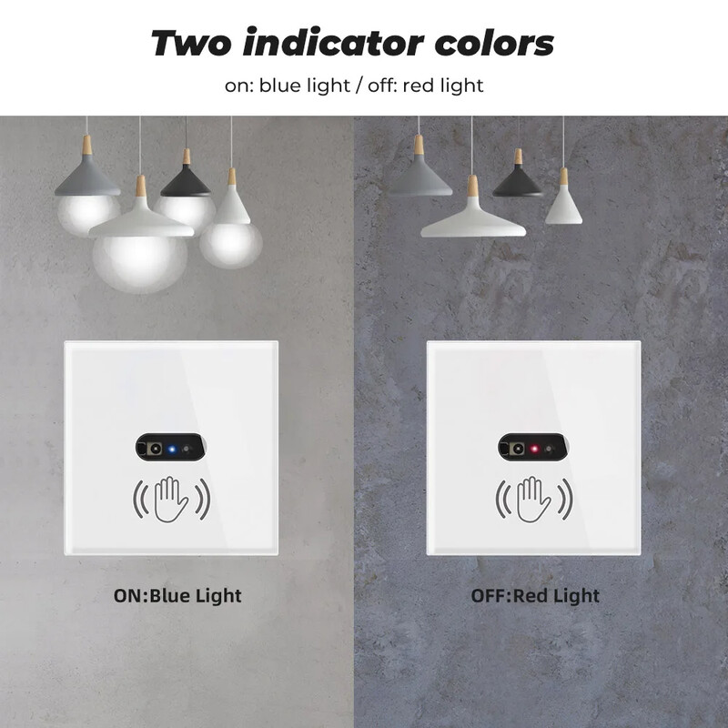 Έξυπνος διακόπτης φωτός υπέρυθρου τοίχου AXUS EU US Αισθητήρας υπερύθρων χωρίς αφή 220V 110V Πίνακας οθόνης από γυαλί Ηλεκτρική λάμπα ενεργοποίησης εκτός λειτουργίας