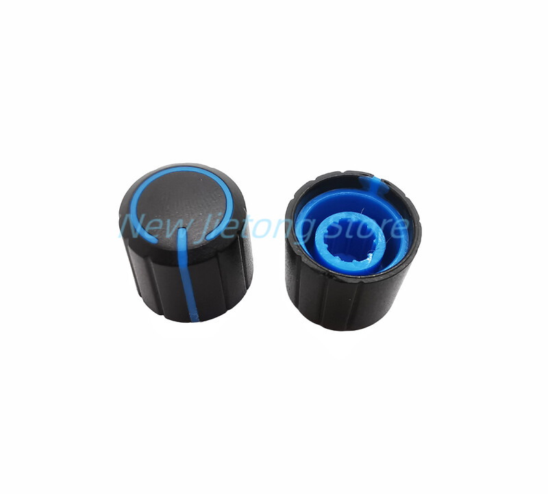 10 vnt 6 spalvų plastikinis dangtelis 15 × 13,5 mm potenciometro kodavimo sukamoji jungiklio rankenėlė 6 mm slyvų velenas