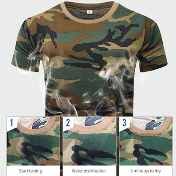 Νέα ρούχα Tactical Camouflage Hunting Quick Dry T-shirt Ανδρικά Breathable O Neck Shirt Sleeve Hunting Casual T-shirt από καθαρό βαμβάκι